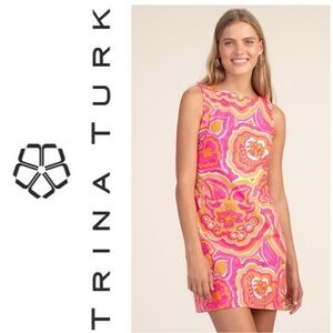 Trina Turk Vibrant Pink and Orange Mini Dress